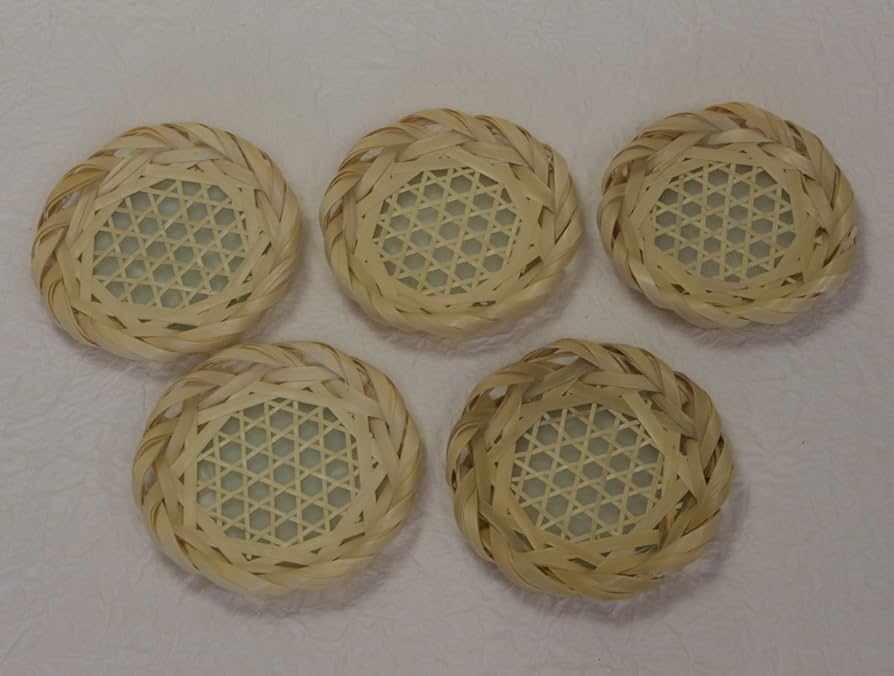 Amazon.co.jp: 竹細工「荒編・六ツ目茶托 一客」33-060 : ホーム